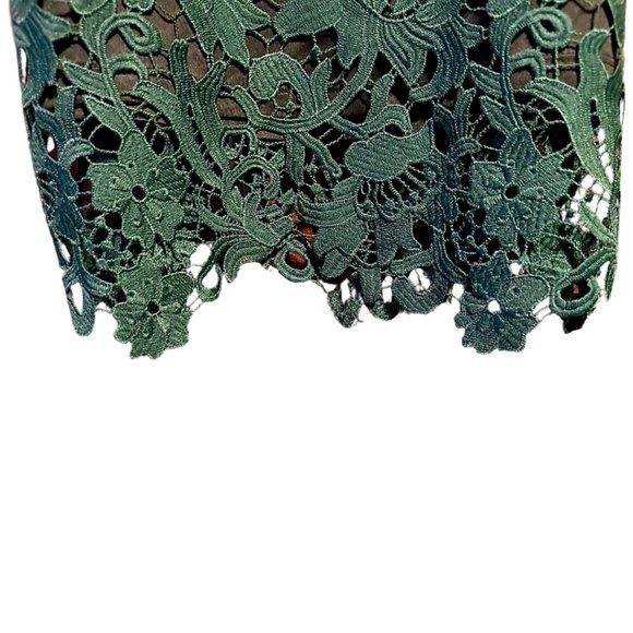 Elegant Forest Green Skirt Set by Jennifer Lopez Size 4 Perfect for Party - Picture 4 of 9